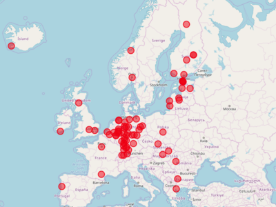 interactive Overview Map of European Handbell Choirs